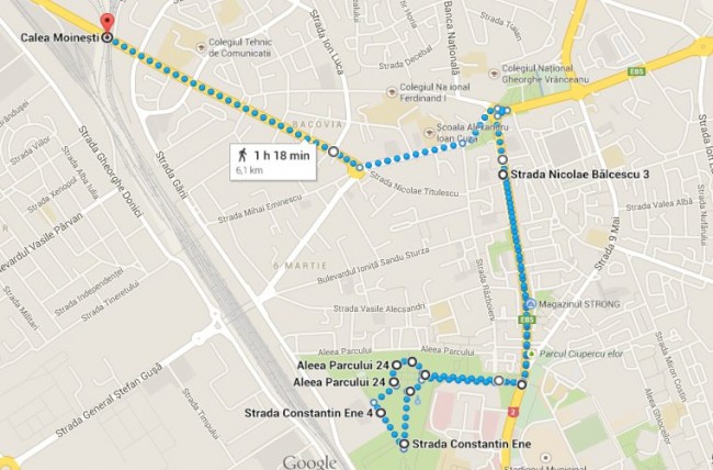 Harta traseu - Bacau Night Ride