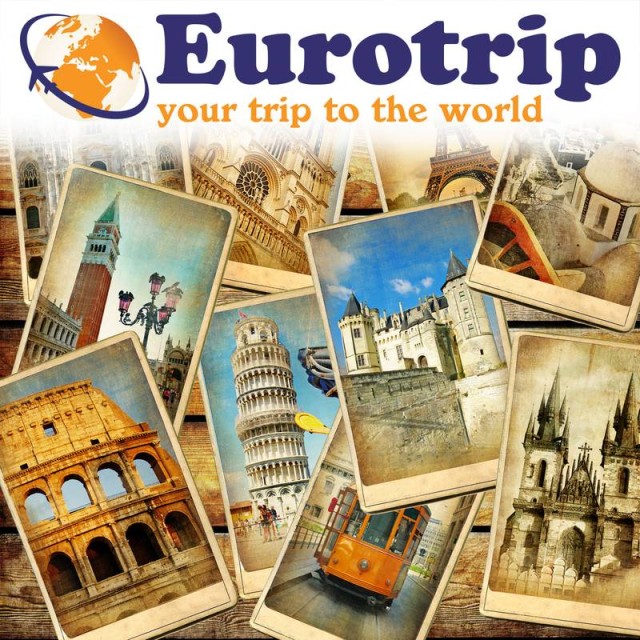 vintage travel collage background