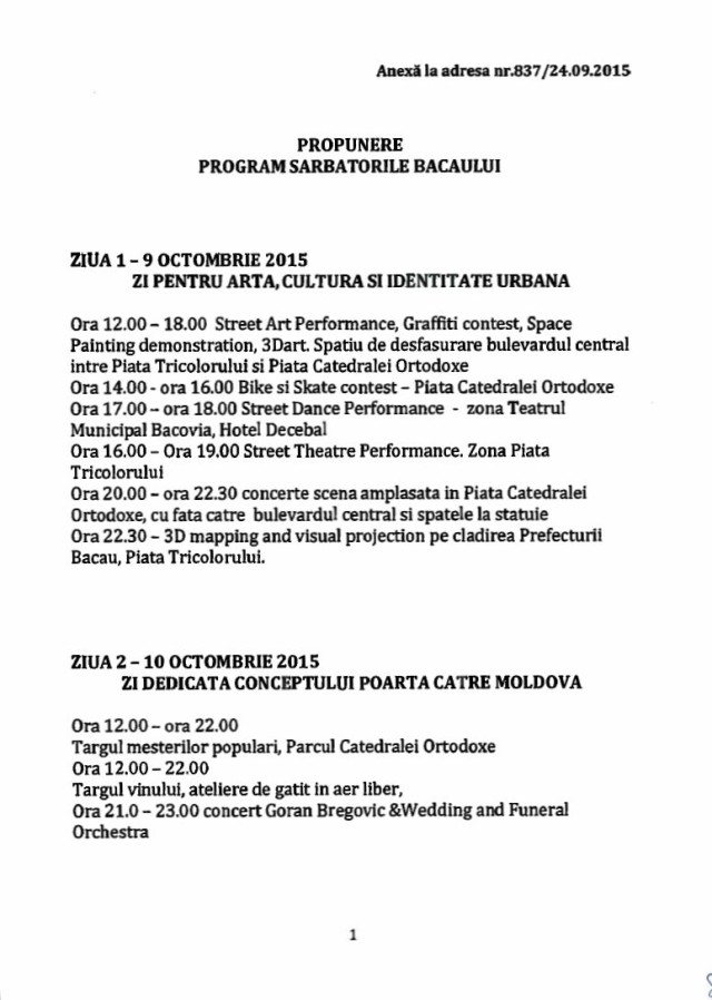 Programul Zilelor Bacaului 1