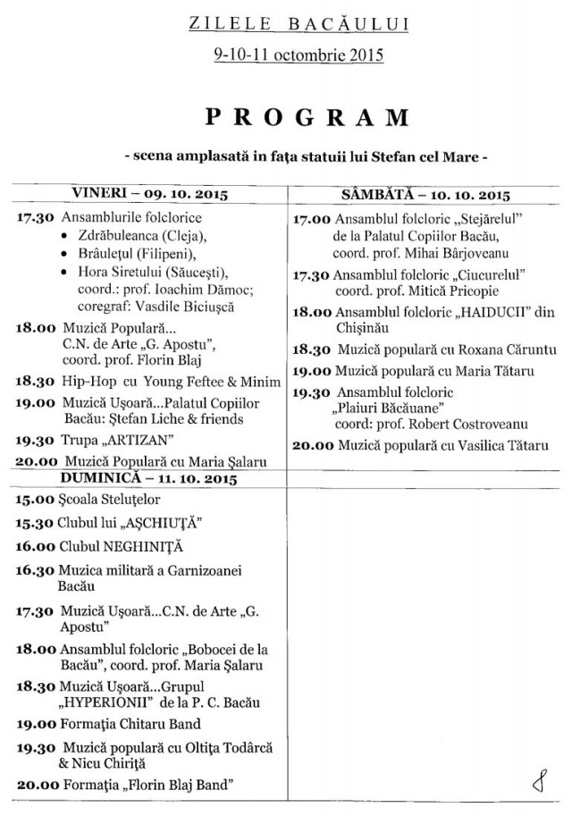 program-zilele-bacaului