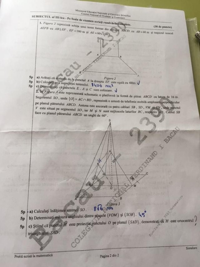 Simulare subiecte mate SITE