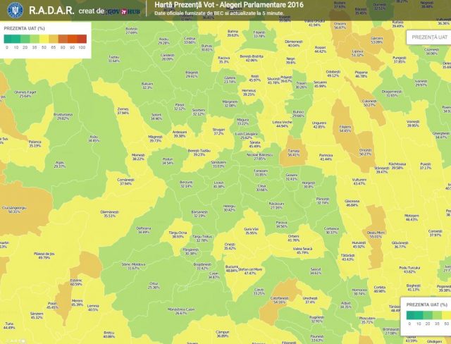 Prezenta la vot in judetul Bacau