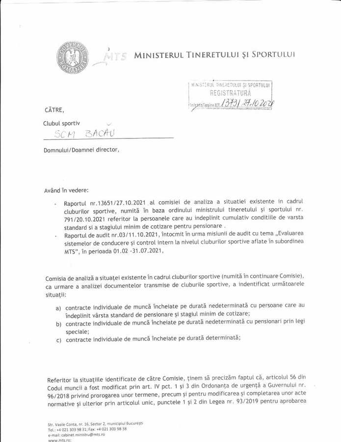 adresa MTS catre scm