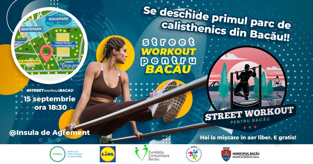 Το πρώτο street workout park στο Bacău ανοίγει επίσημα το απόγευμα της Πέμπτης στο Insula de Agrement!  – Ξύπνημα
