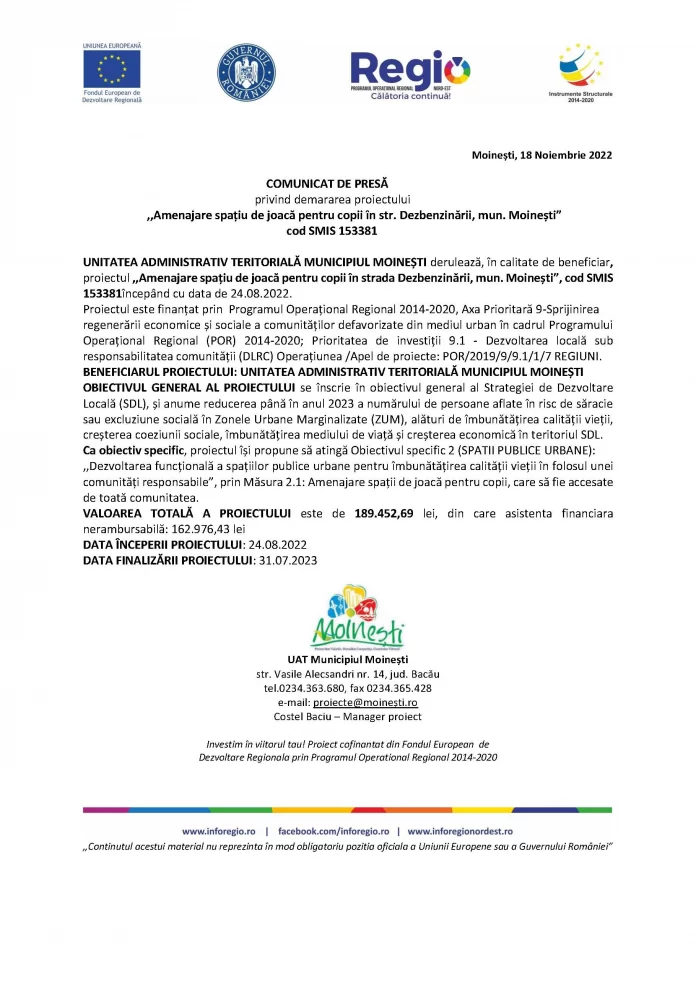 str.Dezbenzinării mun.Moinesti 18 noiembrie 2022