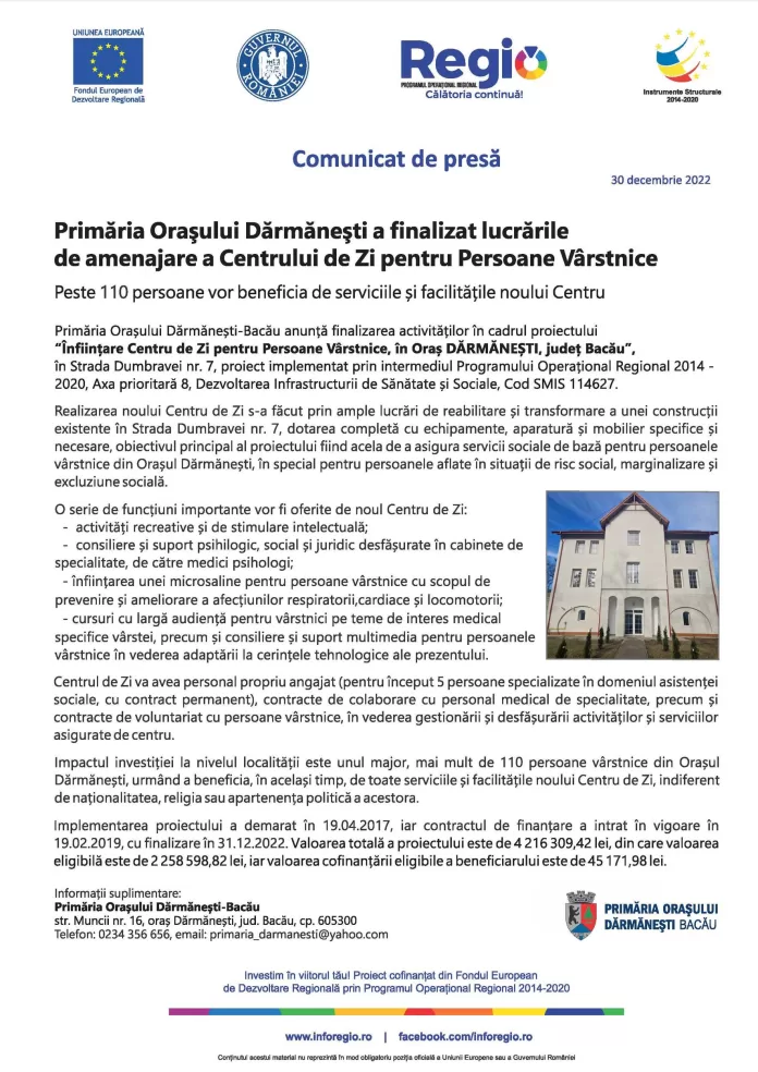 Darmanesti regio ON LINE