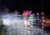 Autoturism cuprins de flăcări pe DN 12A, în zona Târgu Ocna