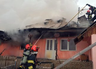 Incendiu la o locuință din Zăpodia. Acoperișul a fost cuprins de flăcări
