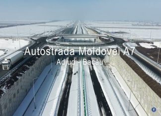 Lucrări pe timp de iarnă pe tronsonul Adjud – Bacău al Autostrăzii Moldovei A7