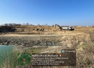ABA Siret: exploatare ilegală de agregate descoperită în terasa râului Siret, la Buhoci