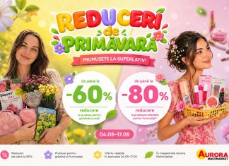 1 Mai începe cu super reduceri la Aurora Multimarket: până la -80% la sute de produse