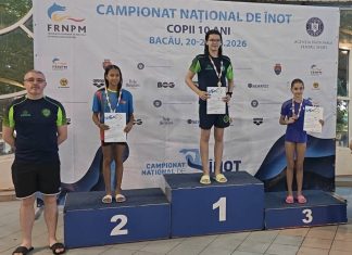 Cinci medalii pentru o campioană de 10 ani. Înotul băcăuan strălucește la Campionatul Național
