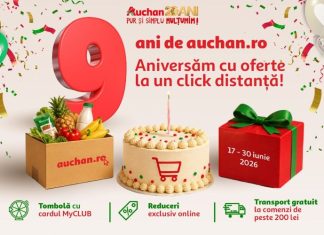 Auchan.ro sărbătorește 9 ani de cumpărături online: 10 milioane de produse livrate către clienți doar anul trecut