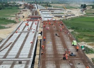 Constructorul accelerează lucrările pe Lotul 3 al Autostrăzii A7 Focșani – Bacău. Stadiul execuției a ajuns la aproximativ 75%