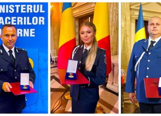 Doi polițiști și un jandarm, distinși cu Emblema de Onoare pentru intervenții care au salvat vieți