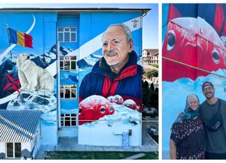 Sascut: Mural de 220 mp dedicat exploratorului Teodor Negoiță, realizat de artistul spaniol Mawe Nacho