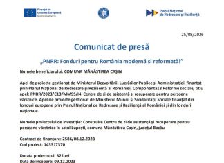 Comunicat de presă