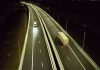 Viaductul Cleja, în prima seară după deschiderea circulației pe Autostrada Moldovei