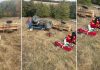 Un bărbat a murit strivit de tractor. Soția sa, transportată cu elicopterul la Iași